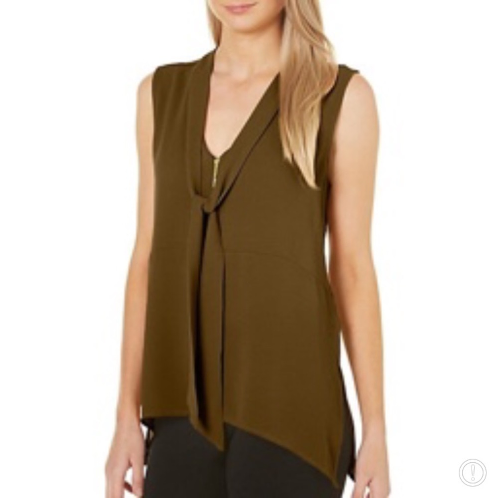 NWT⭐️HARVE BENARD Sleveless Tunic zipper Top
